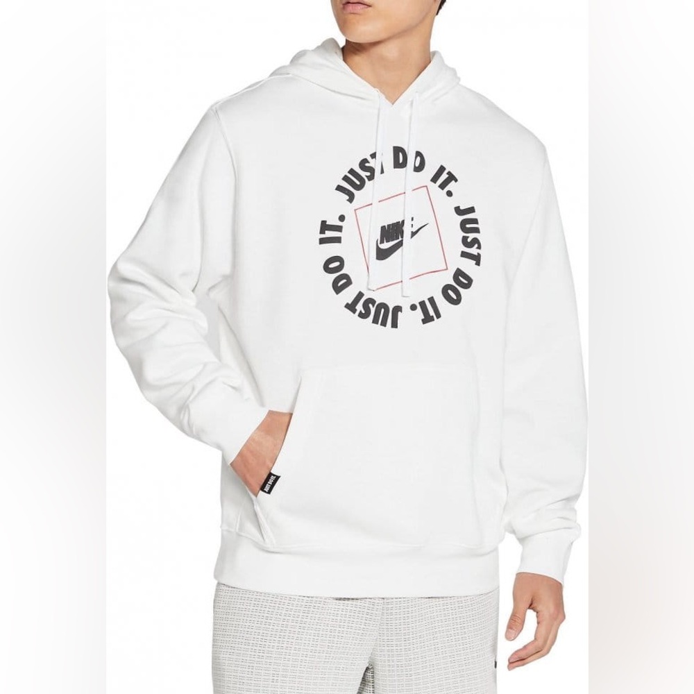 NIKE WHITE JUST DO IT HOODIE